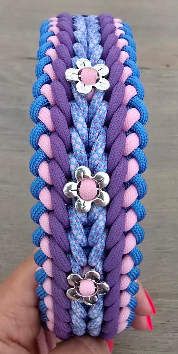 paracord halsband luna's wide sanctified met bloemen
