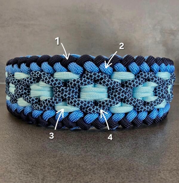 paracord halsband charlie's x factor met kleuraanduiding