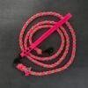 paracord hondenlijn dubbel rond neon roze en tan