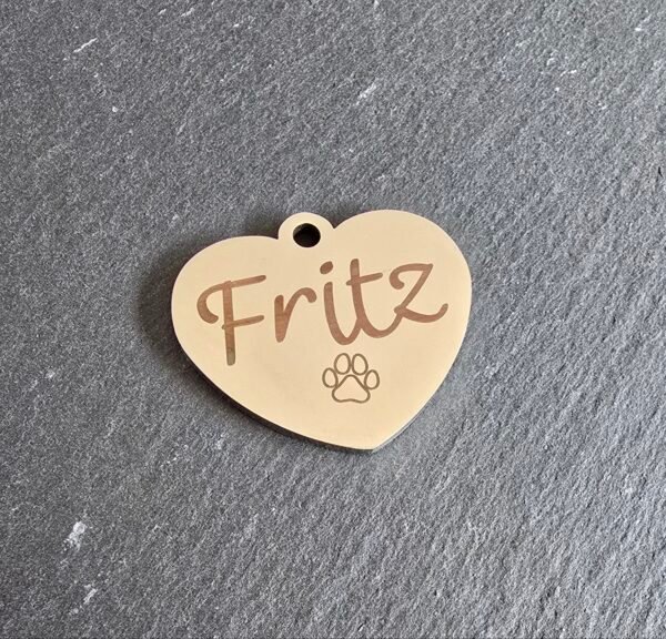 rvs hondenpenning id tag hartje