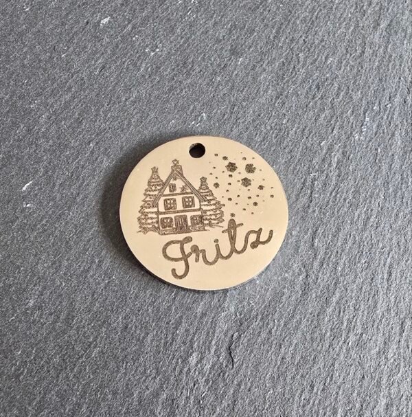 rvs hondenpenning id tag rond