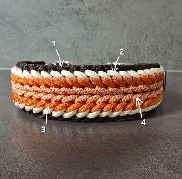 paracord halsband shining sun met kleuraanduiding