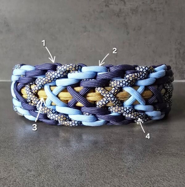 paracord halsband hauptling wutz met kleuraanduiding