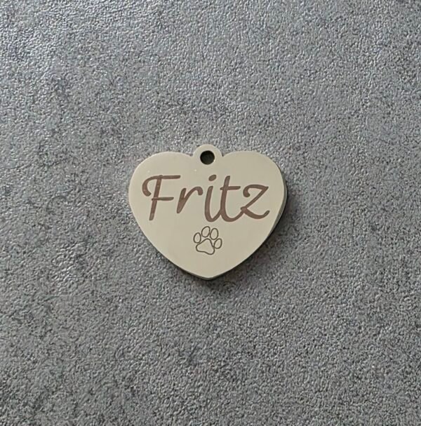 hondenpenning RVS hart met naam