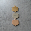 hondenpenning met naam hexa goud zilver rose