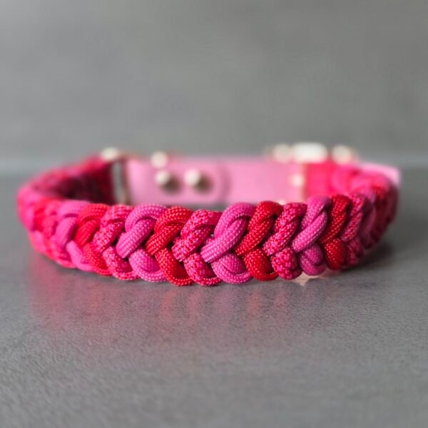 Paracord halsband roze rood Snake Belly
