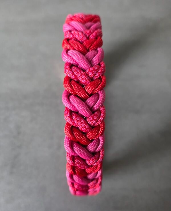 Paracord halsband roze rood Snake Belly