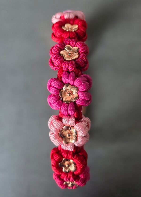 paracord halsband aztec sun bar roze rood