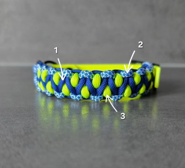 paracord halsband Solomon dragon met kleuraanduiding