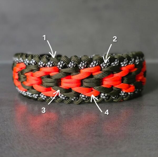 paracord halsband Double X by Fritz met kleuraanduiding