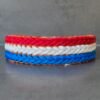 paracord halsband Fan-Tastic 3 Rijen rood-wit-blauw