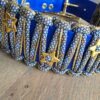 Biothane blauw met goud